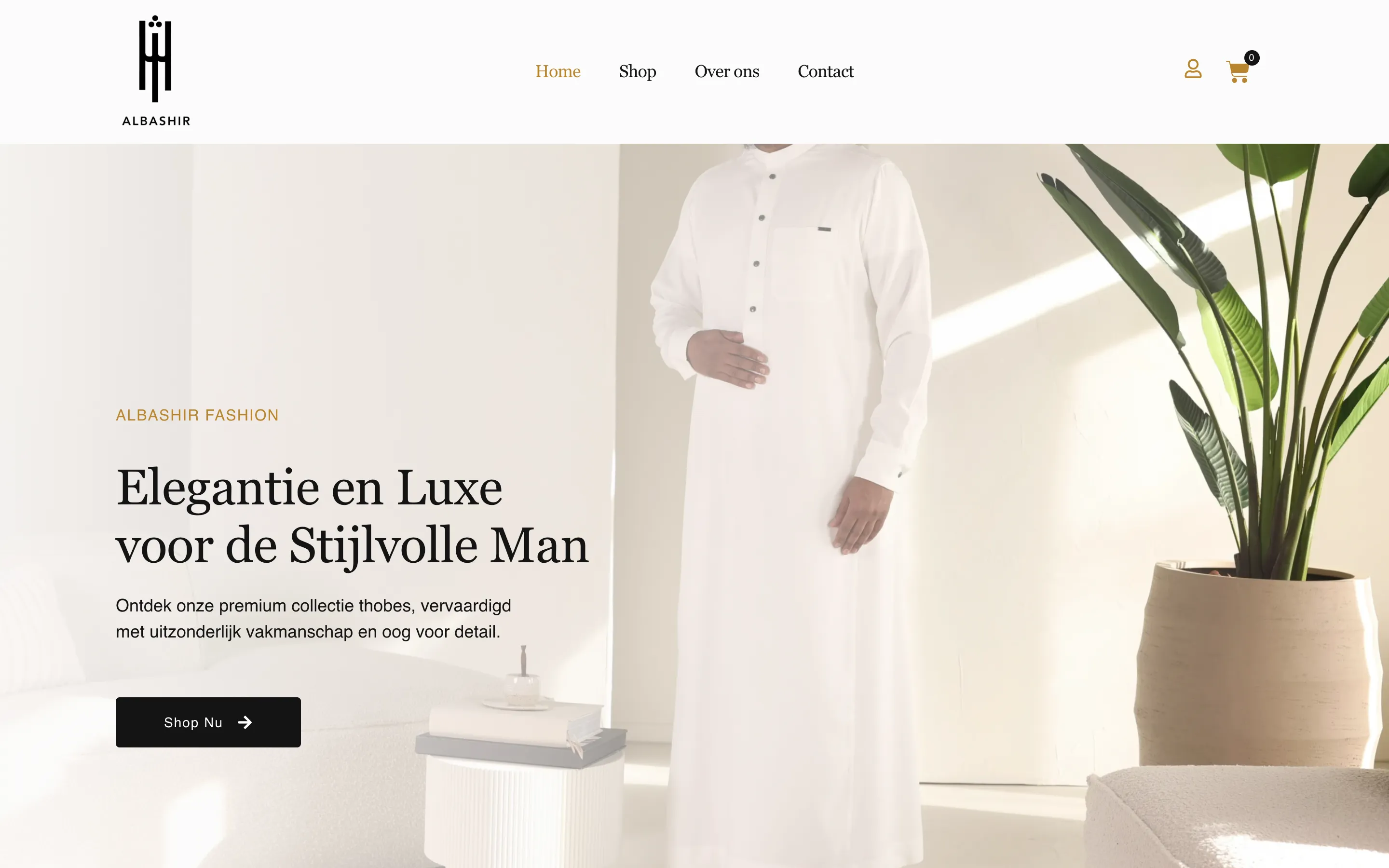 De website die RVD Webdesign maakte voor Albashir