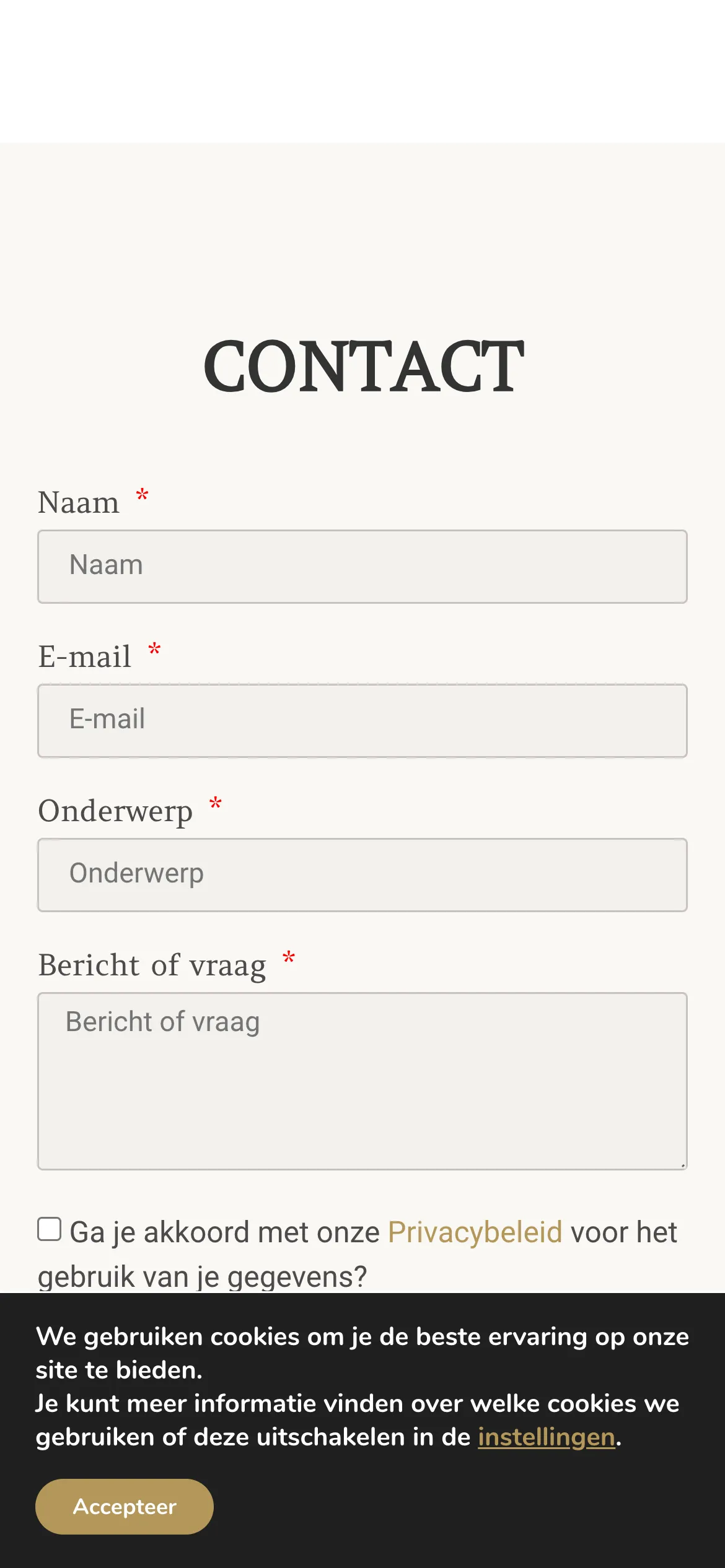 De contactsectie van BraFa Company op mobiel