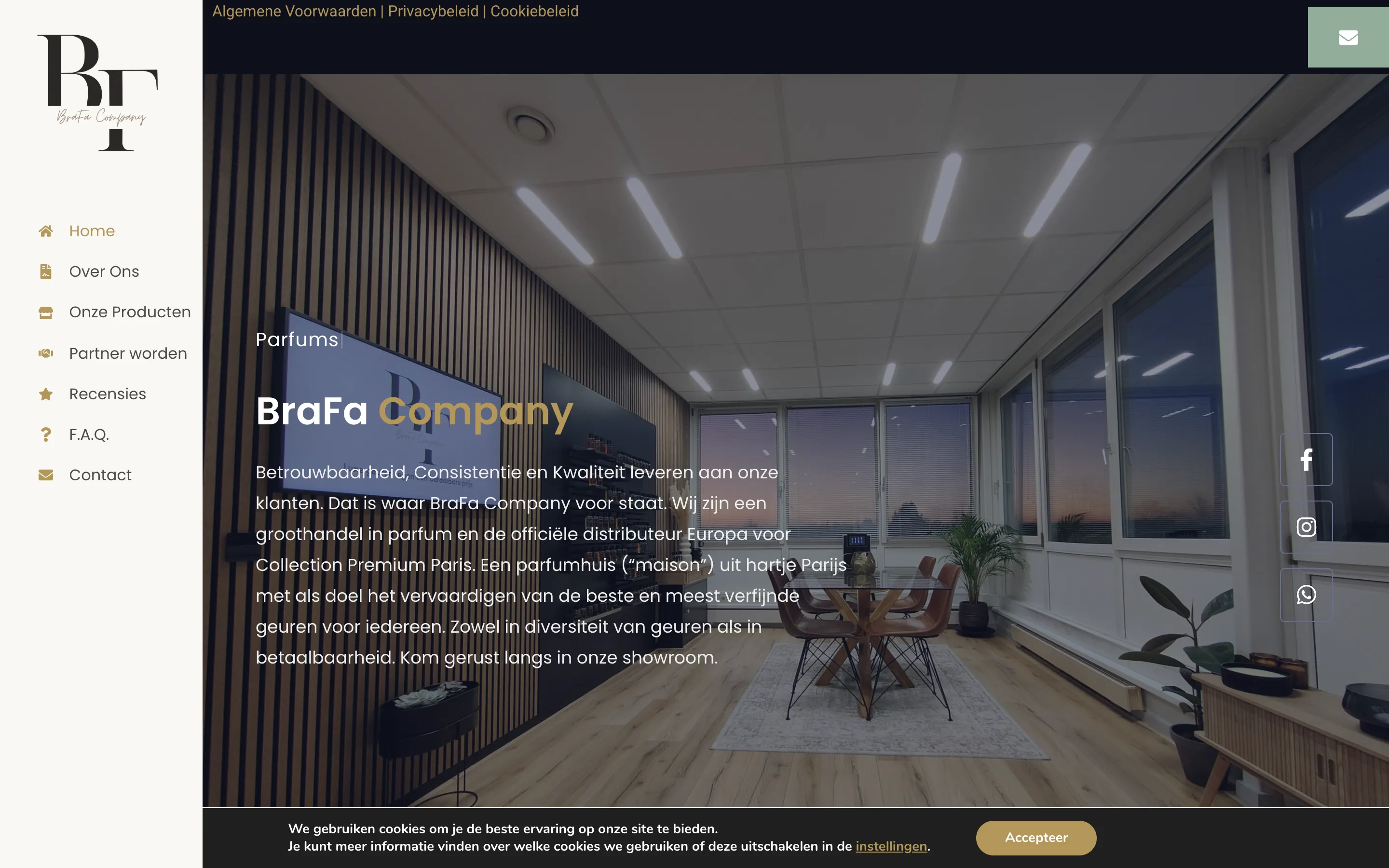 De website die RVD Webdesign maakte voor BraFa Company