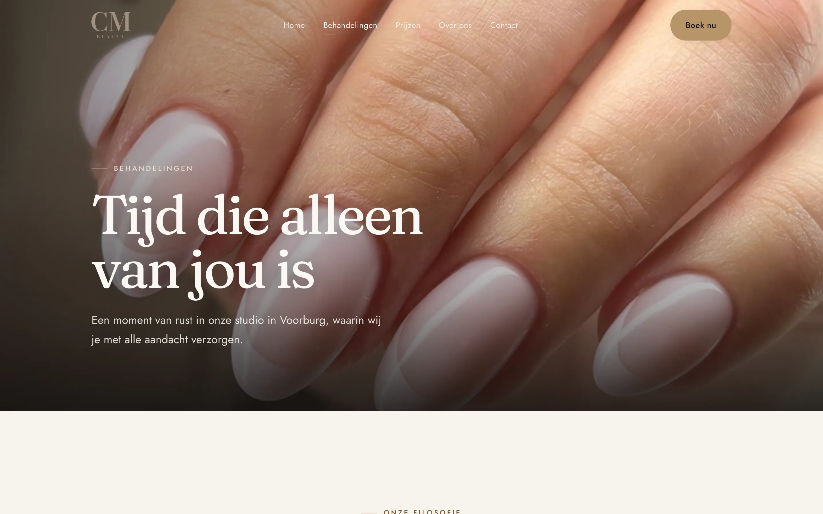 Het behandelingenoverzicht van CM Beauty