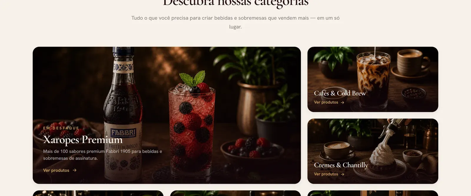 Categorieën op getushopping.com.br met productfotografie