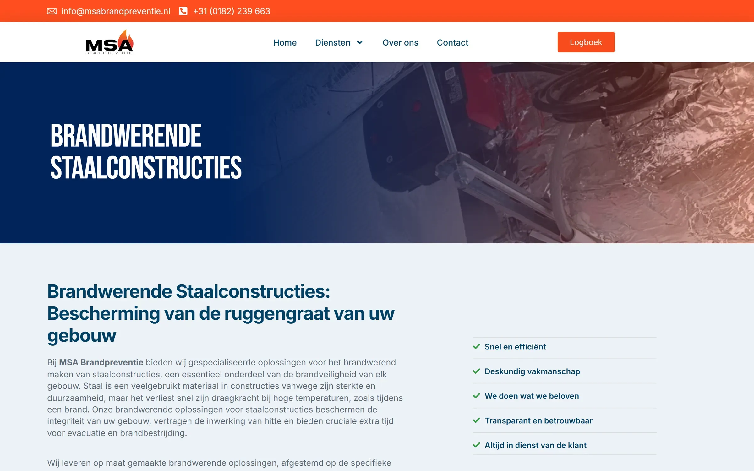 Brandwerende staalconstructies op msabrandpreventie.nl: uitleg en vijf kenmerken