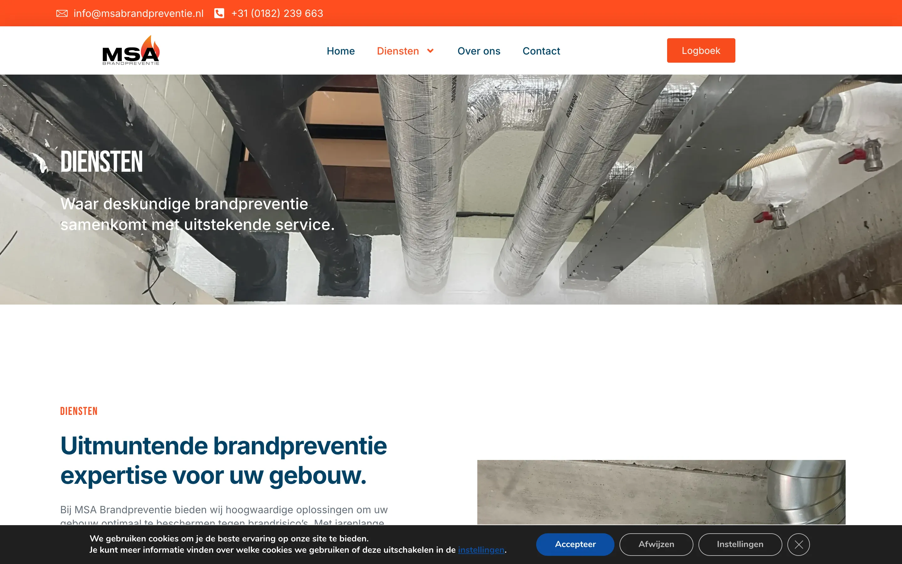 Het dienstenoverzicht van MSA Brandpreventie