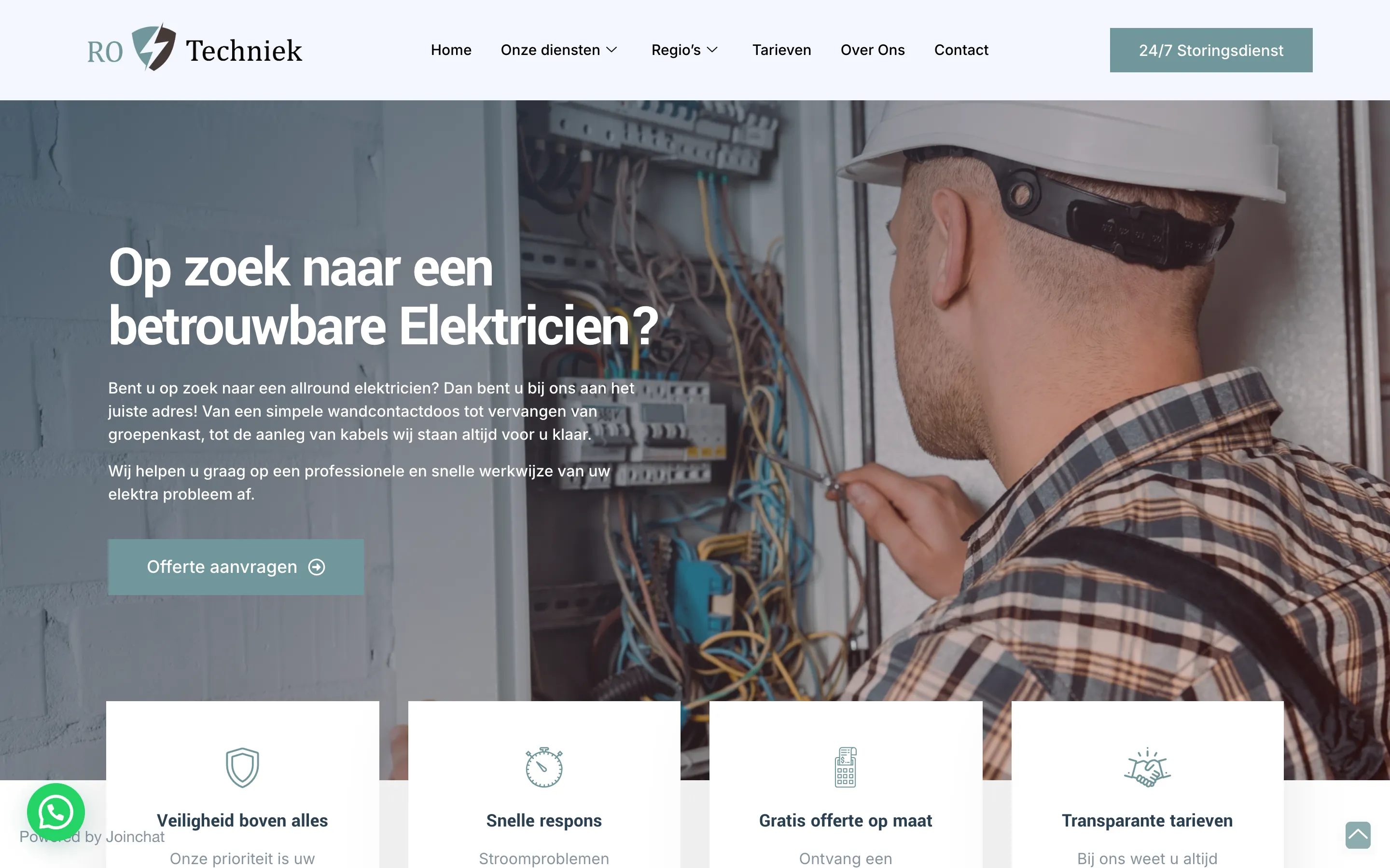 Een door RVD ontworpen en gebouwde website op desktop